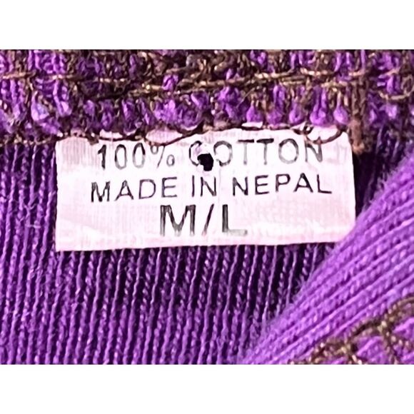 Boho Patch Work Long Sleeve Y2K  90s Full Zip Hoodie Top  Women's Size Large - Picture 4 of 9